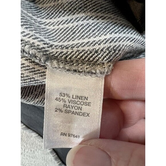 J Jill Linen Stretch Pants Straight Leg Womens 6 blue striped - Picture 5 of 9